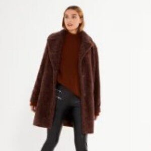 ASOS New Look Longline Faux Fur Coat